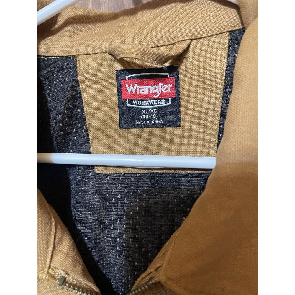 Brown Lightweight Wrangler Zip Up Work Jacket XL - Picture 2 of 6